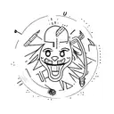 letter J with light bulb tattoo design idea