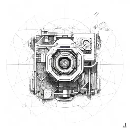 motherboard atom tattoo design idea