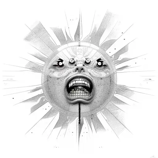 Maniac Sun tattoo design idea