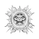 Crazy Sun tattoo design idea