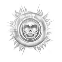 Crazy Sun tattoo design idea