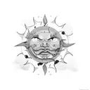 Maniac Sun tattoo design idea