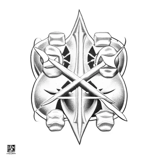 American football coach holding a trident with football players in the background tattoo design idea