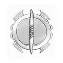 American football coach holding a trident with football players in the background tattoo design idea