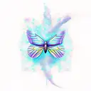 evolution of butterfly into AI bird tattoo design idea