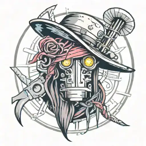 cyberpunk edgerunners logo incorporated, one piece straw hat tattoo design idea