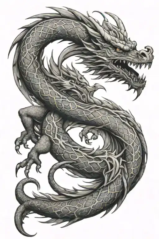 dragon name izzy tattoo design idea
