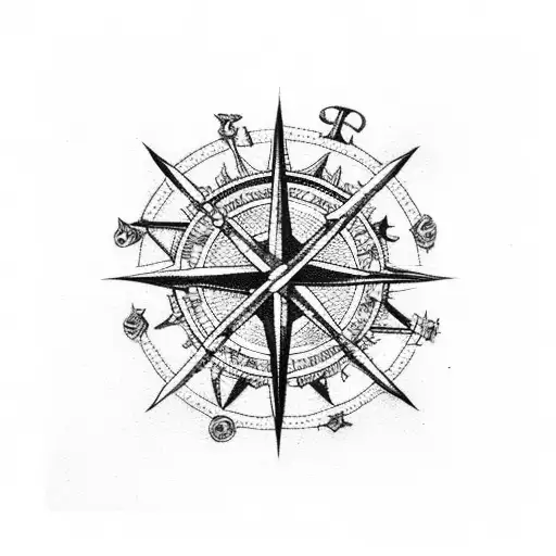 square and compass with skull and crossbones tattoo design idea