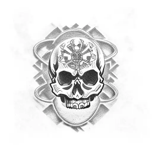 Skull in retro vintage, engraving style design. skeleton sketch tattoo and  tshirt design template. 10553094 Vector Art at Vecteezy