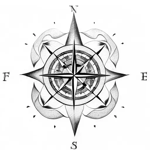 compass, square, skull and crossbones tattoo design idea