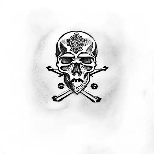 skull and crossbones tattoo design idea
