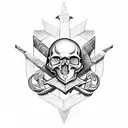 masonic skull and crossbones tattoo design idea