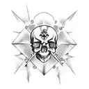 masonic skull and crossbones tattoo design idea