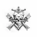 masonic skull and crossbones tattoo design idea