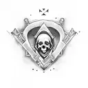 masonic skull and crossbones tattoo design idea