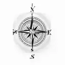 compass, square, skull and crossbones tattoo design idea