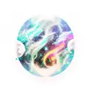 Full sleeve containing these elements: An ocean wave Galaxy/Space Flame Tribal  Black line  Fog Mixed styles Feather  Ov tattoo design idea