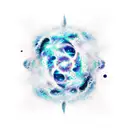 Full sleeve containing these elements: An ocean wave Galaxy/Space Flame Tribal  Black line  Fog Mixed styles Feather  Ov tattoo design idea