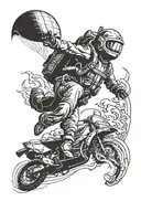 Create a tattoo with skydiving image on top, scuba diving on bottom , on bottom of that swimming , on bottom of that roa tattoo design idea