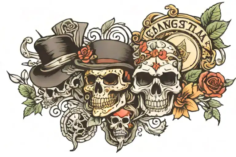 Gangsta tattoo design idea