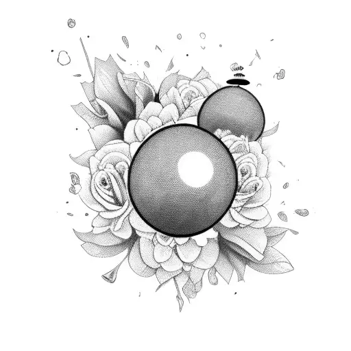 bomb with flowers exploding from it tattoo design idea