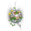 bomb with flowers exploding from it tattoo design idea