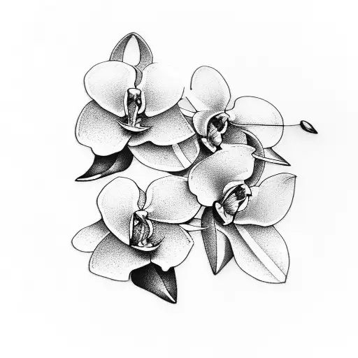 paper cranes and orchids tattoo design idea