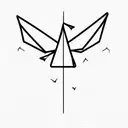 paper cranes tattoo design idea