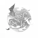 alone text tattoo design idea