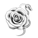 snake rose tattoo design idea