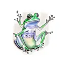 frog meditating tattoo design idea