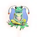 frog meditating tattoo design idea