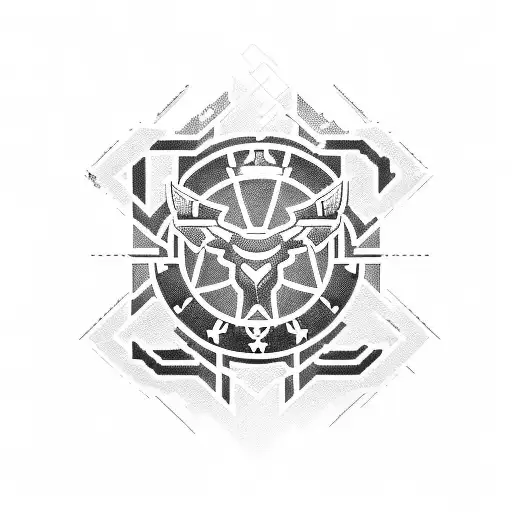 A blackwork tattoo of a pixelated Call of Duty weapon surrounded by coding symbols tattoo design idea