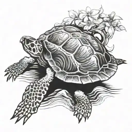Turtle Skull tattoo design idea