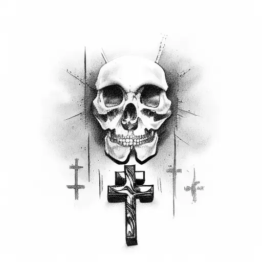 cross with job 19:25 tattoo design idea