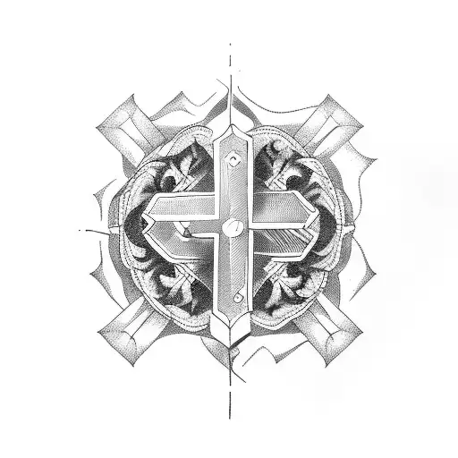 cross with job 19:25 tattoo design idea