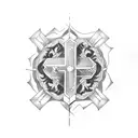 cross with job 19:25 tattoo design idea