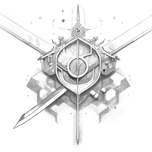 semi colon sword tattoo design idea