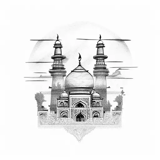 taj mahal tattoo design idea