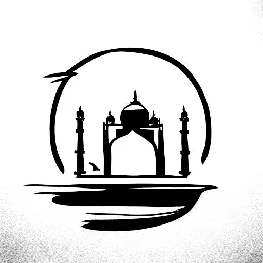 taj mahal tattoo design idea