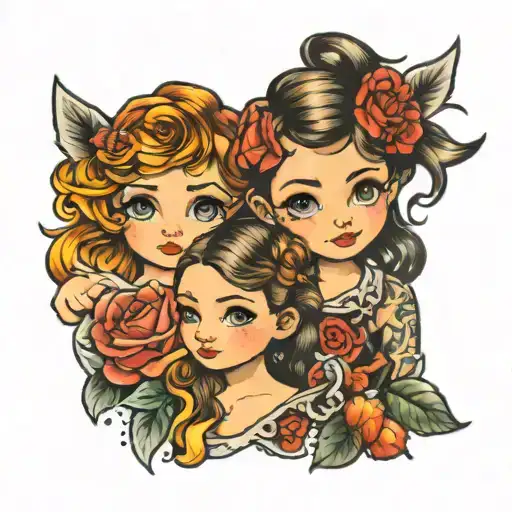 3 kids Landon Levi lydia tattoo design idea