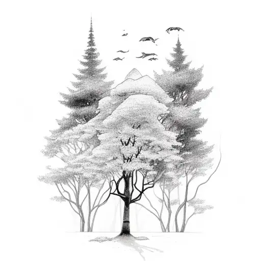 Motivational quote surrounded by nature elements tattoo design idea