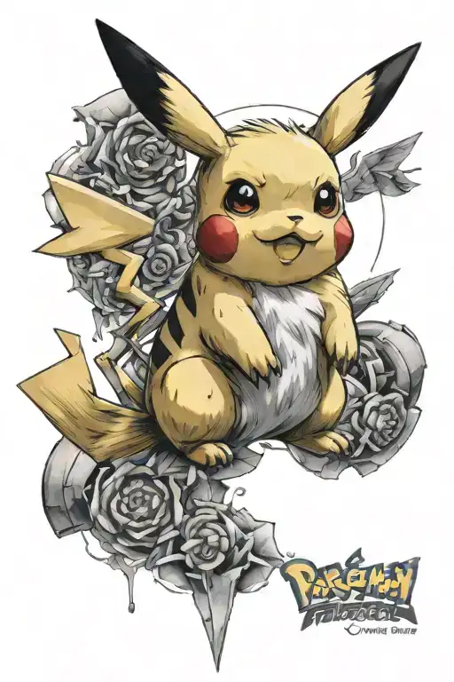pikachu pokemon tattoo design idea