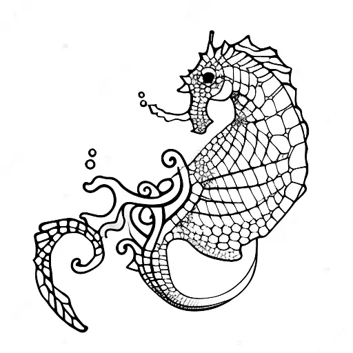 Seahorse tattoo design idea