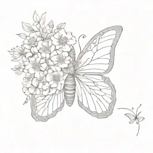lungs with flower blooming, and blooming around it with butterflys  tattoo design idea