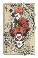 card styled on anime " Hunter Hunter" with hisoka and number 44 tattoo design idea