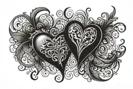 heart and black with tattoo design idea