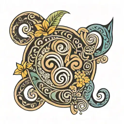 maori tattoo design incorporating elements like name Mahé and Maréva tattoo design idea