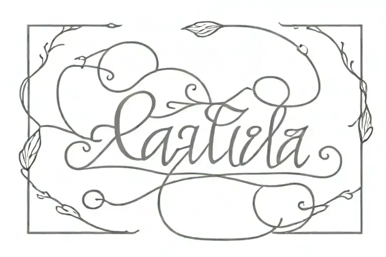 Gaia goddess name in elegant script tattoo design idea