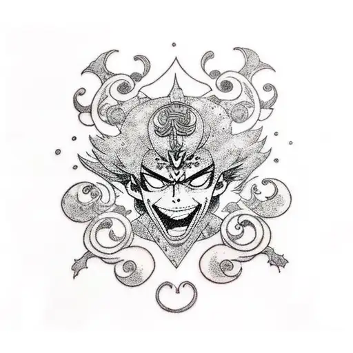 Black clover anime tattoo design idea